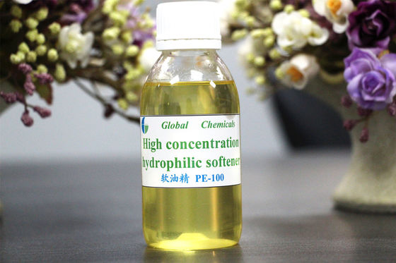 Hoge concentratie lichtgele vloeistof Hydrofiel Cationic Verzachter PE-100