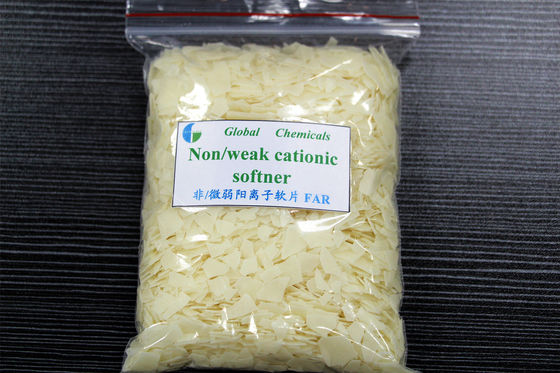 Zwakke kationische / niet-onionische verzachtervlokken voor een hoge behoefte aan kleur, tint en witte kleur