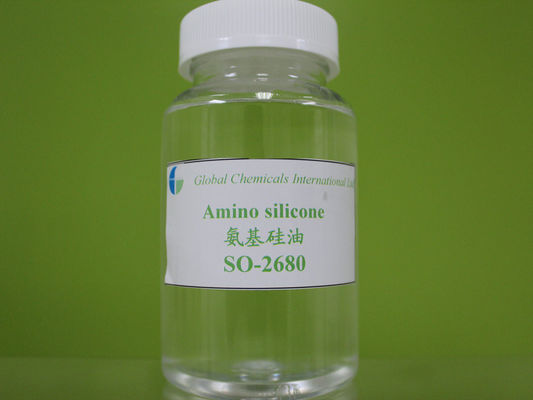 Zwakke kationische amino-silicone olie lichtgeel / transparant viskeus vloeistof voor textiel
